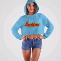 Girls Crop Hoodie Red&Gold Louddpax logo
