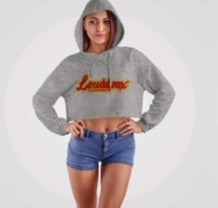 Girls Crop Hoodie Red&Gold Louddpax logo